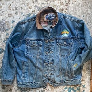 Dunbrooke Blue Denim Jacket with Brown Collar